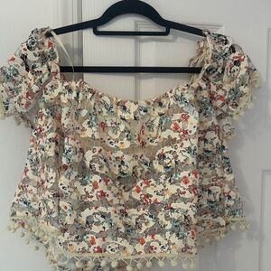 Tularosa Multicolor Floral Off-Shoulder Blouse